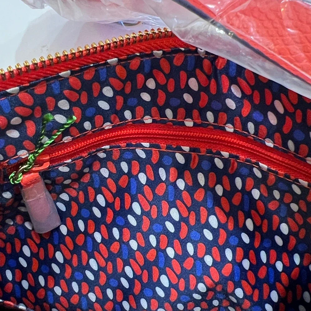 Vera Bradley Preppy Poly Bright Orange Crossbody Bag NWOT - Picture 6 of 11